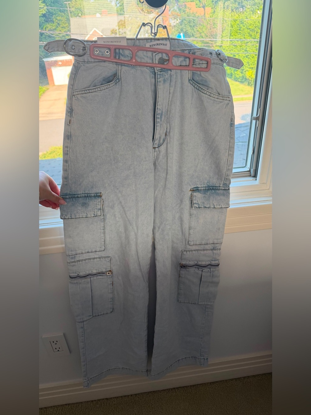 Weworewhat Super light denim - utility straight pants